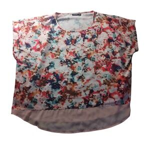 ANA A New Approach Floral Blouse Top 2X Relaxed Fit Cottagecore Romantic Core